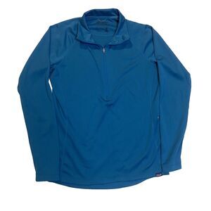 Patagonia Capilene Midweight Blue Quarter Zip Baselayer Long Sleeve Size Large
